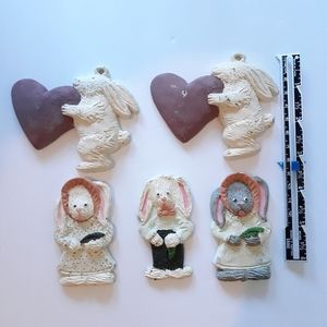 Craft Pecan Resin Rabbits Lot